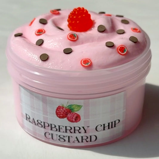 raspberry chip custard
