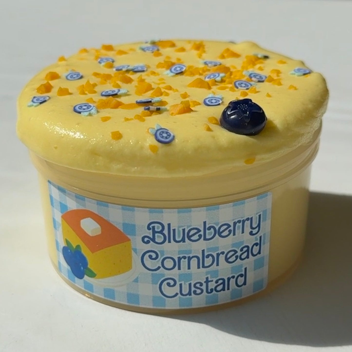 blueberry cornbread custard